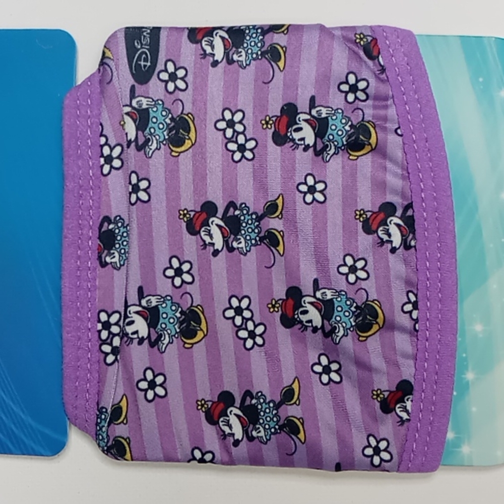 Minnie Kids Face Mask purple daisies stripes - Picture 2 of 3
